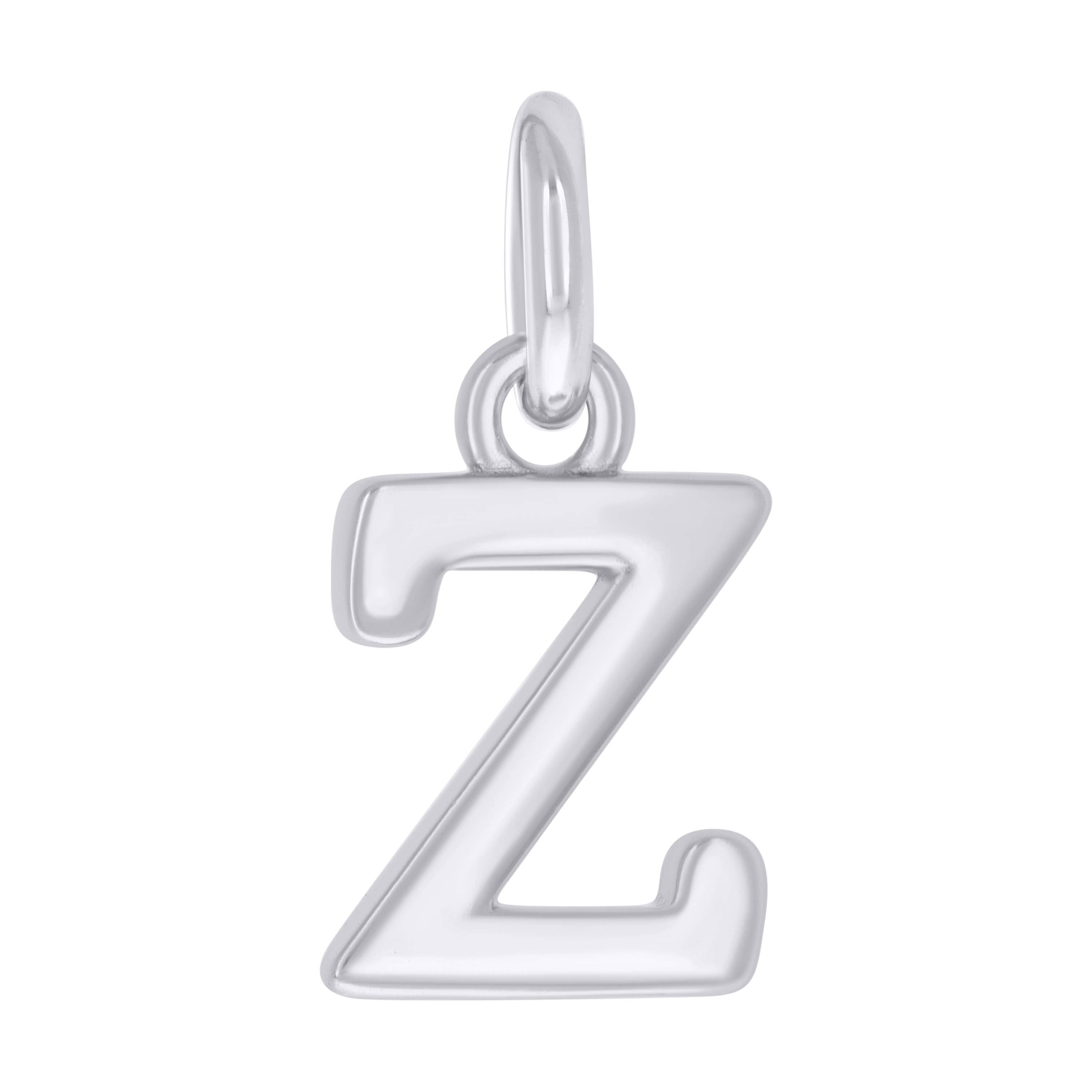 925 Sterling Silver Unisex Initial Small Alphabet Z Charm Pendant